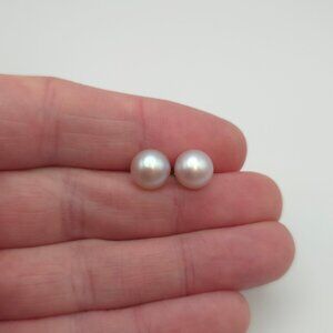 925 Sterling Silver Cute Pearl Stud Earrings A189